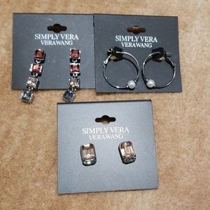 Simply vera wang earrings 3 pairs